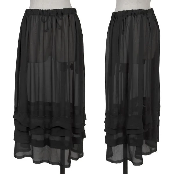 robe de chambre COMME des GARCONS Poly Tiered Chiffon Skirt Black S-M K-156768_001