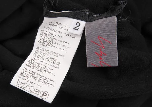 Yohji Yamamoto NOIR Cotton Asymmetry Layer T shirt K-156769_012