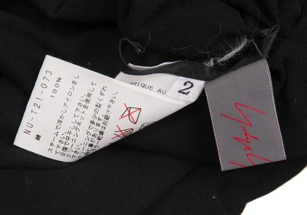 Yohji Yamamoto NOIR Cotton Asymmetry Layer T shirt K-156769_013
