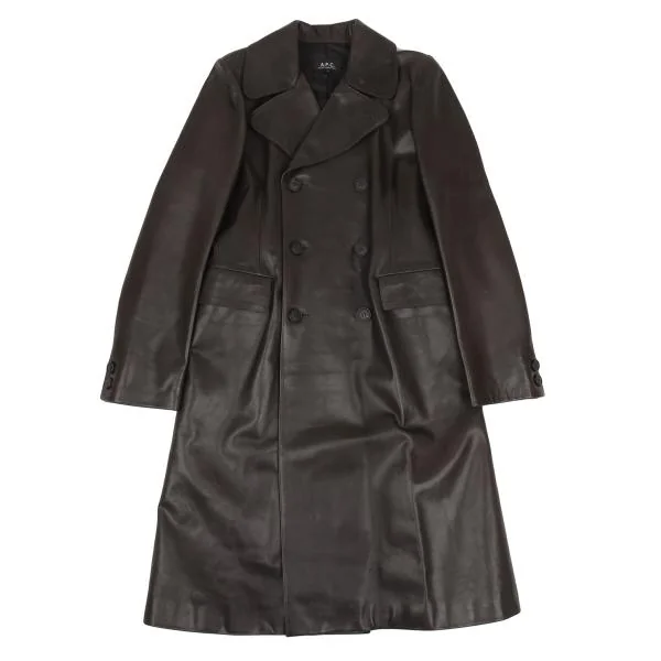 アーペーセーA.P.C. レザーチェスターコート 焦げ茶S K-156778_002