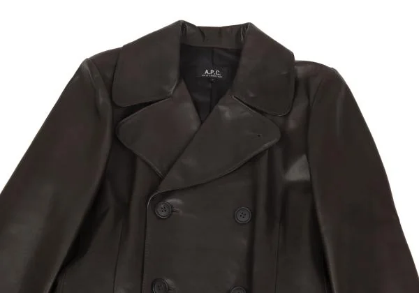 アーペーセーA.P.C. レザーチェスターコート 焦げ茶S K-156778_003