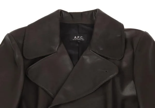 アーペーセーA.P.C. レザーチェスターコート 焦げ茶S K-156778_004