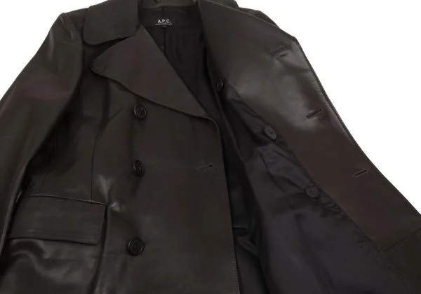 アーペーセーA.P.C. レザーチェスターコート 焦げ茶S K-156778_012