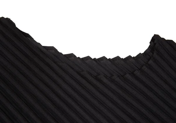 プリーツプリーズPLEATS PLEASE バイアスプリーツ変形ノースリーブワンピース 黒3 K-156791_004