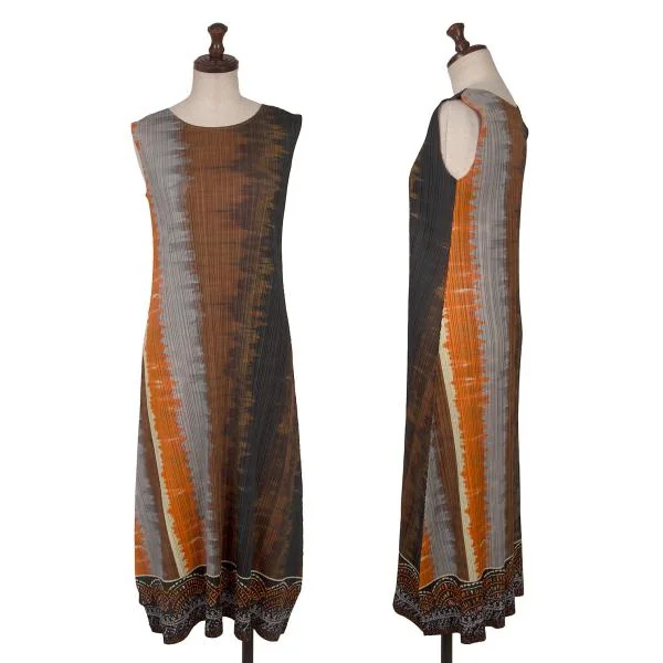 PLEATS PLEASE Bleeding Striped Printed Dress Multi-Color 3 K-156793_001