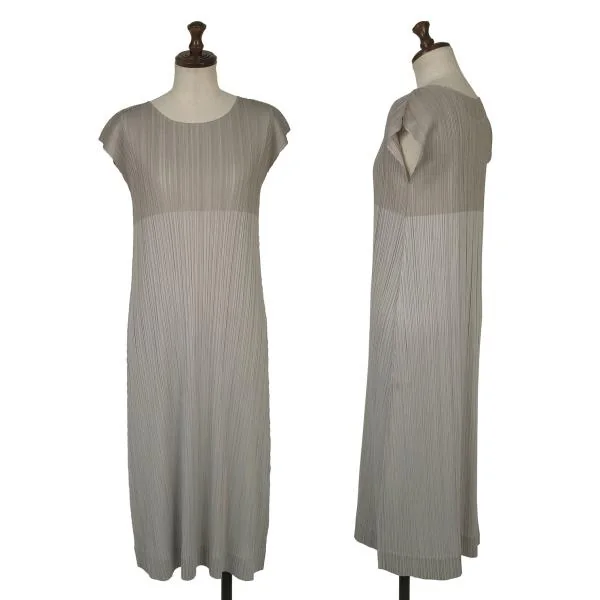 PLEATS PLEASE Bi-colour Sleeveless Dress Grey 2 K-156795_001