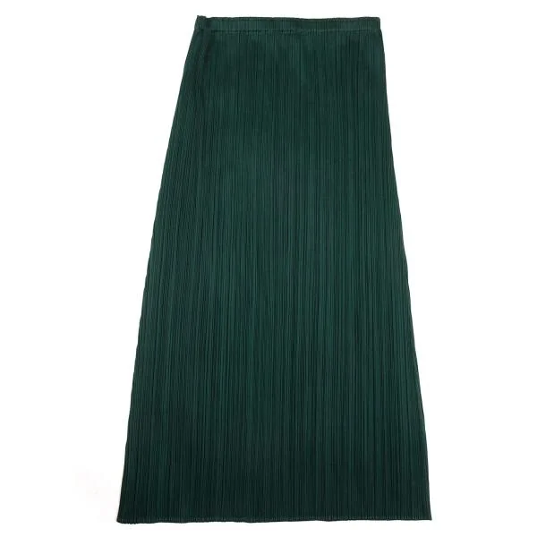 プリーツプリーズPLEATS PLEASE プリーツロングスカート 深緑2 K-156814_002