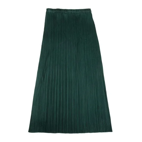 プリーツプリーズPLEATS PLEASE プリーツロングスカート 深緑2 K-156814_007