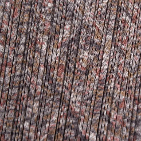 プリーツプリーズPLEATS PLEASE ケーブルニットプリントVネックプリーツカットソー 紫他3 K-156816_010