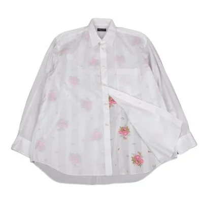 COMME des GARCONS HOMME PLUS Floral Stripe Layered Shirt