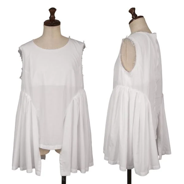 COMME des GARCONS Hem Frill Switching Sleeveless Top White S K-156938_001