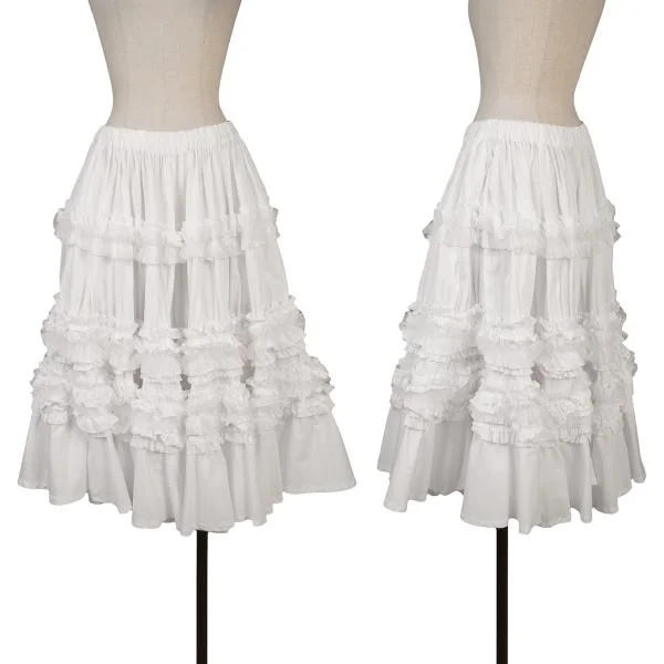 COMME des GARCONS Cotton Tulle Frill Skirt White S K-156939_001
