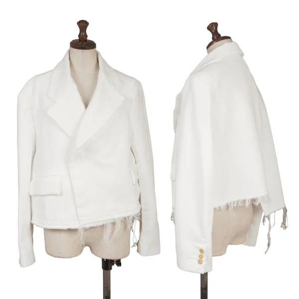 COMME des GARCONS Poly Cut Off Jacket White XS K-156940_001