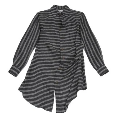 Vivienne Westwood MAN Linen Stripe front Long Shirt