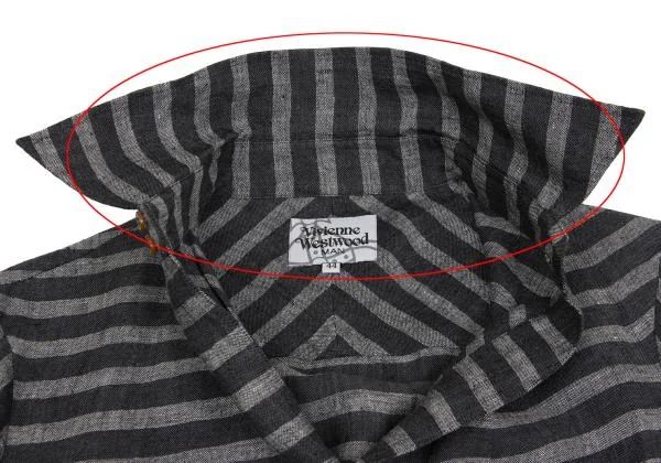 Vivienne Westwood MAN Linen Stripe front Long Shirt K-156951_005
