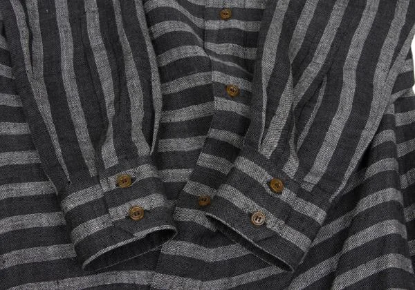 Vivienne Westwood MAN Linen Stripe front Long Shirt K-156951_011