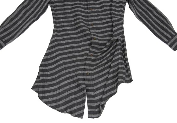 Vivienne Westwood MAN Linen Stripe front Long Shirt K-156951_013