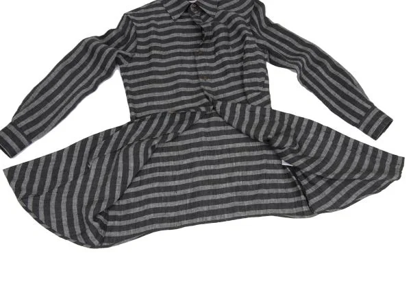 Vivienne Westwood MAN Linen Stripe front Long Shirt K-156951_015