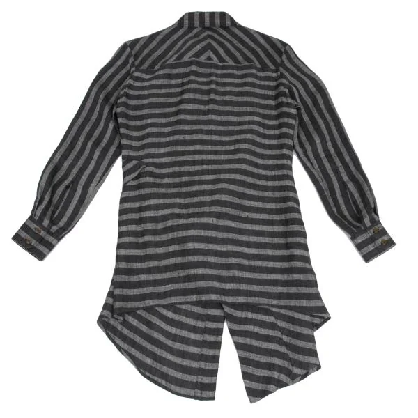 Vivienne Westwood MAN Linen Stripe front Long Shirt K-156951_016