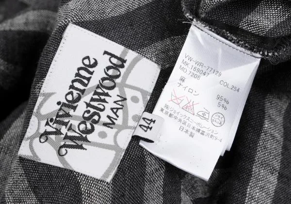 Vivienne Westwood MAN Linen Stripe front Long Shirt K-156951_019