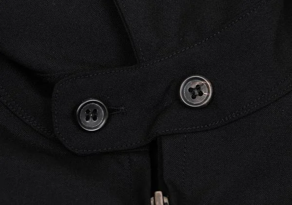 ヨウジヤマモト プールオムYohji Yamamoto POUR HOMME ウールジップアップシャツ 黒M K-156983_004