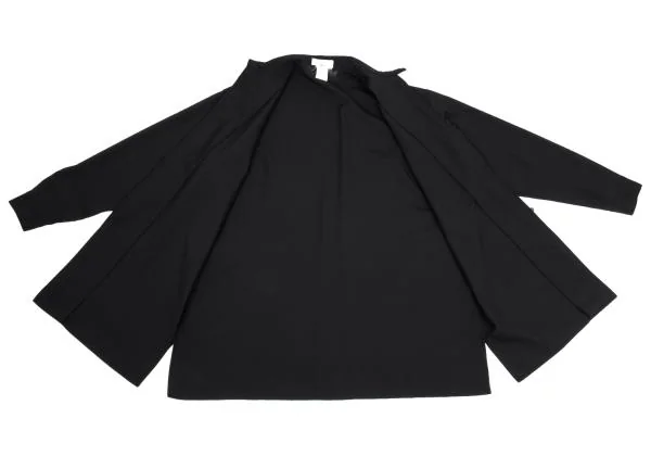 ヨウジヤマモト プールオムYohji Yamamoto POUR HOMME ウールジップアップシャツ 黒M K-156983_010