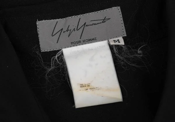 ヨウジヤマモト プールオムYohji Yamamoto POUR HOMME ウールジップアップシャツ 黒M K-156983_014