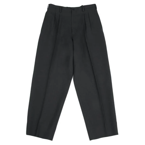 Yohji Yamamoto POUR HOMME Wool Tuck Pants Charcoal M K-156984_001