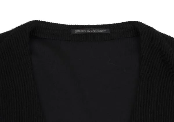 Yohji Yamamoto POUR HOMME Wool Rib Knit Switching Collarless Jacket K-156986_004