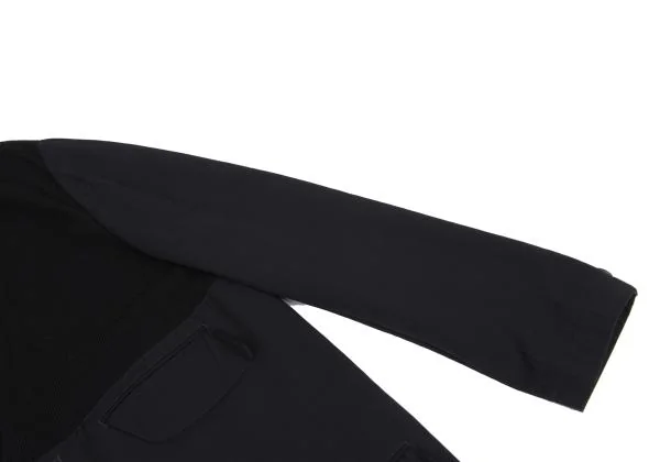 Yohji Yamamoto POUR HOMME Wool Rib Knit Switching Collarless Jacket K-156986_005