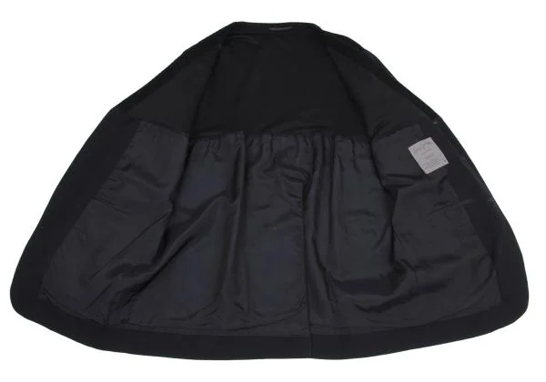 Yohji Yamamoto POUR HOMME Wool Rib Knit Switching Collarless Jacket K-156986_012