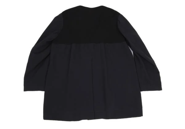 Yohji Yamamoto POUR HOMME Wool Rib Knit Switching Collarless Jacket K-156986_013