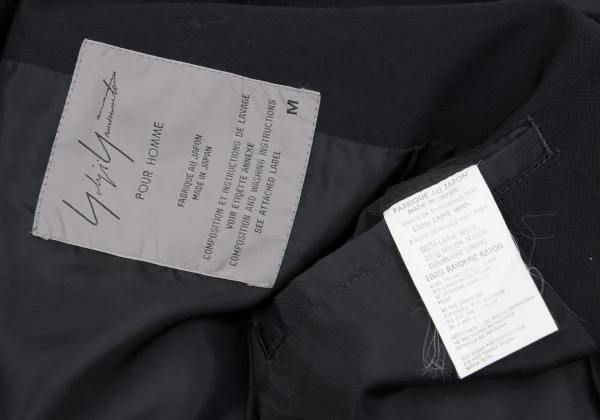 Yohji Yamamoto POUR HOMME Wool Rib Knit Switching Collarless Jacket K-156986_016