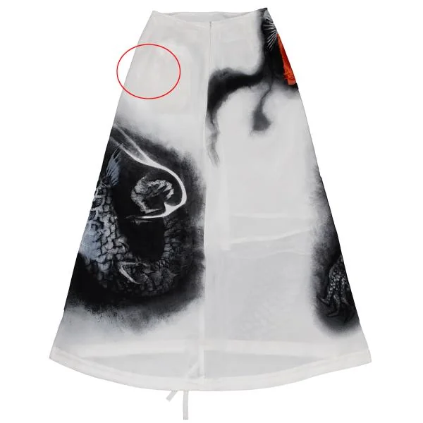Yohji Yamamoto FEMME Japanese Carp Printed Silk Skirt K-157044_012