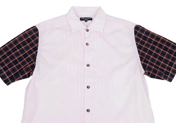 COMME des GARCONS HOMME Checked Pin Tuck Short Sleeve Shirt K-157075_002