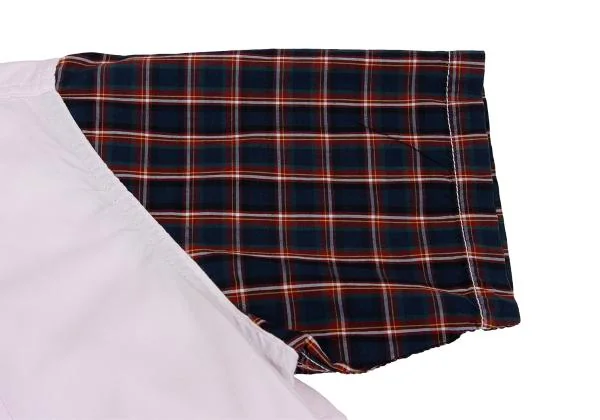 COMME des GARCONS HOMME Checked Pin Tuck Short Sleeve Shirt K-157075_006