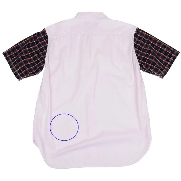 COMME des GARCONS HOMME Checked Pin Tuck Short Sleeve Shirt K-157075_010