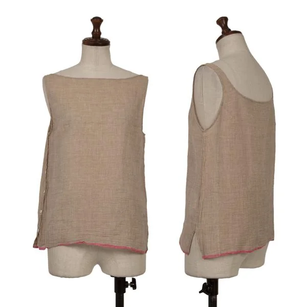45rpm 45R Badou-R Cotton Side Button Design Tank Top Beige S-M K-157239_001