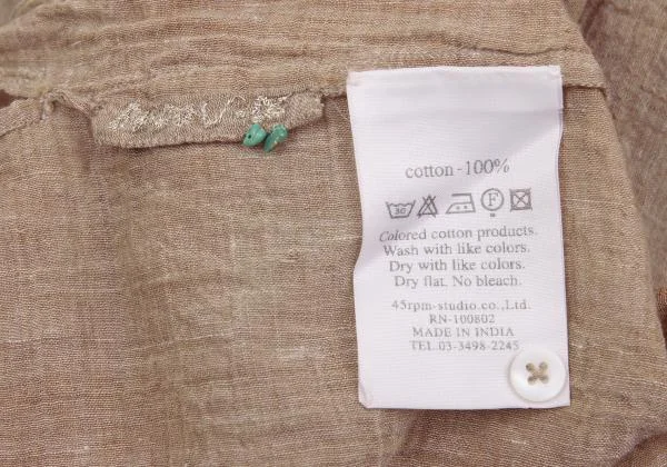45rpm 45R Badou-R Cotton Side Button Design Tank Top K-157239_013