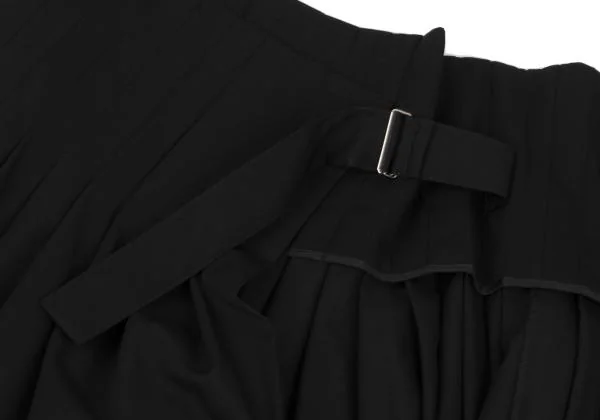 Y's Red Label Wool Gaba Belted Pleats Skirt K-157279_009