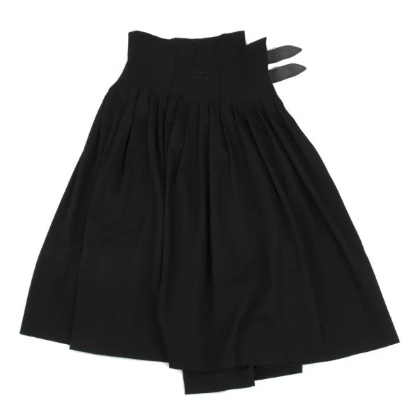 Y's Red Label Wool Gaba Belted Pleats Skirt K-157279_011