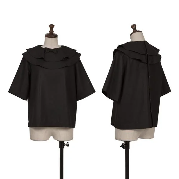 tricot COMME des GARCONS tricot Special Back Button Frill Ribbon Top Black S K-157386_001