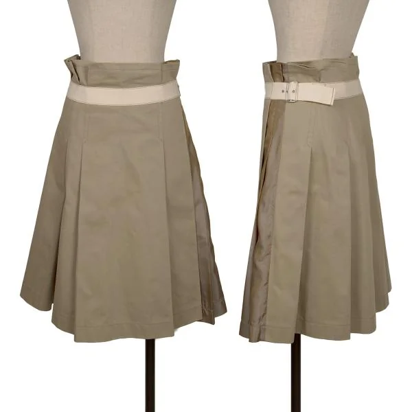 tricot COMME des GARCONS Cotton Switching Belted Wrap Skirt Beige S K-157411_001