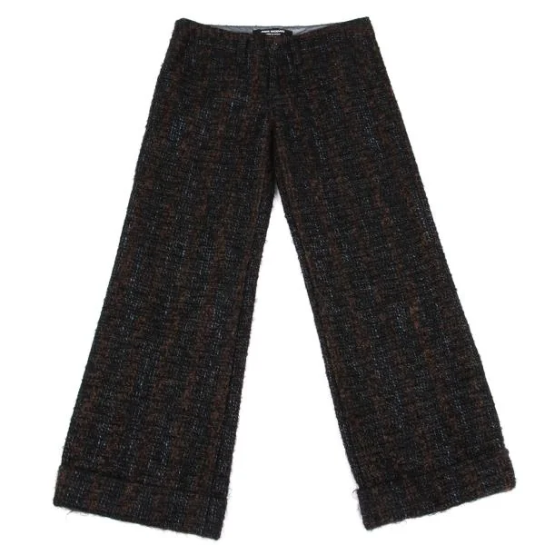 ジュンヤワタナベ コムデギャルソンJUNYA WATANABE COMME des GARCONS モヘヤ混ウインドストッパーループツイードパンツ 紺茶M K-157416_001