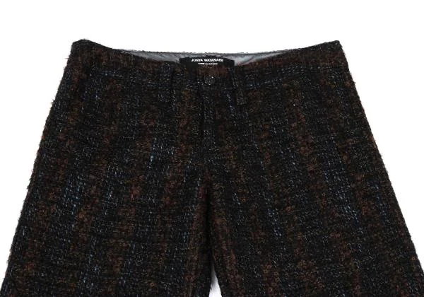 ジュンヤワタナベ コムデギャルソンJUNYA WATANABE COMME des GARCONS モヘヤ混ウインドストッパーループツイードパンツ 紺茶M K-157416_002