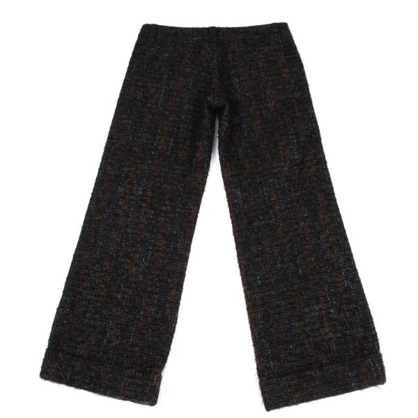 ジュンヤワタナベ コムデギャルソンJUNYA WATANABE COMME des GARCONS モヘヤ混ウインドストッパーループツイードパンツ 紺茶M K-157416_010
