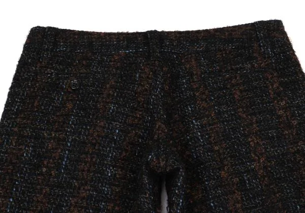 ジュンヤワタナベ コムデギャルソンJUNYA WATANABE COMME des GARCONS モヘヤ混ウインドストッパーループツイードパンツ 紺茶M K-157416_011