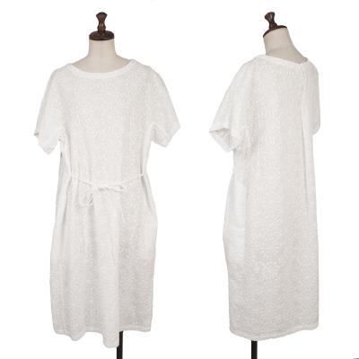 ISSEY MIYAKE HaaT Cotton Embroidery Short Sleeve Dress