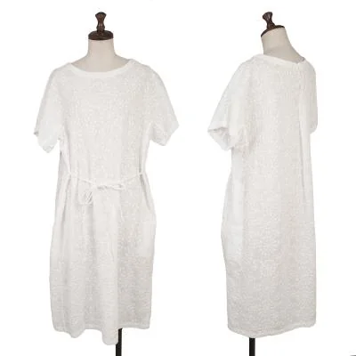 ISSEY MIYAKE HaaT Cotton Embroidery Short Sleeve Dress