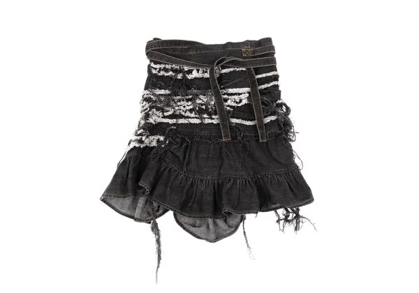 tao COMME des GARCONS Frayed Design Denim Skirt K-157465_002